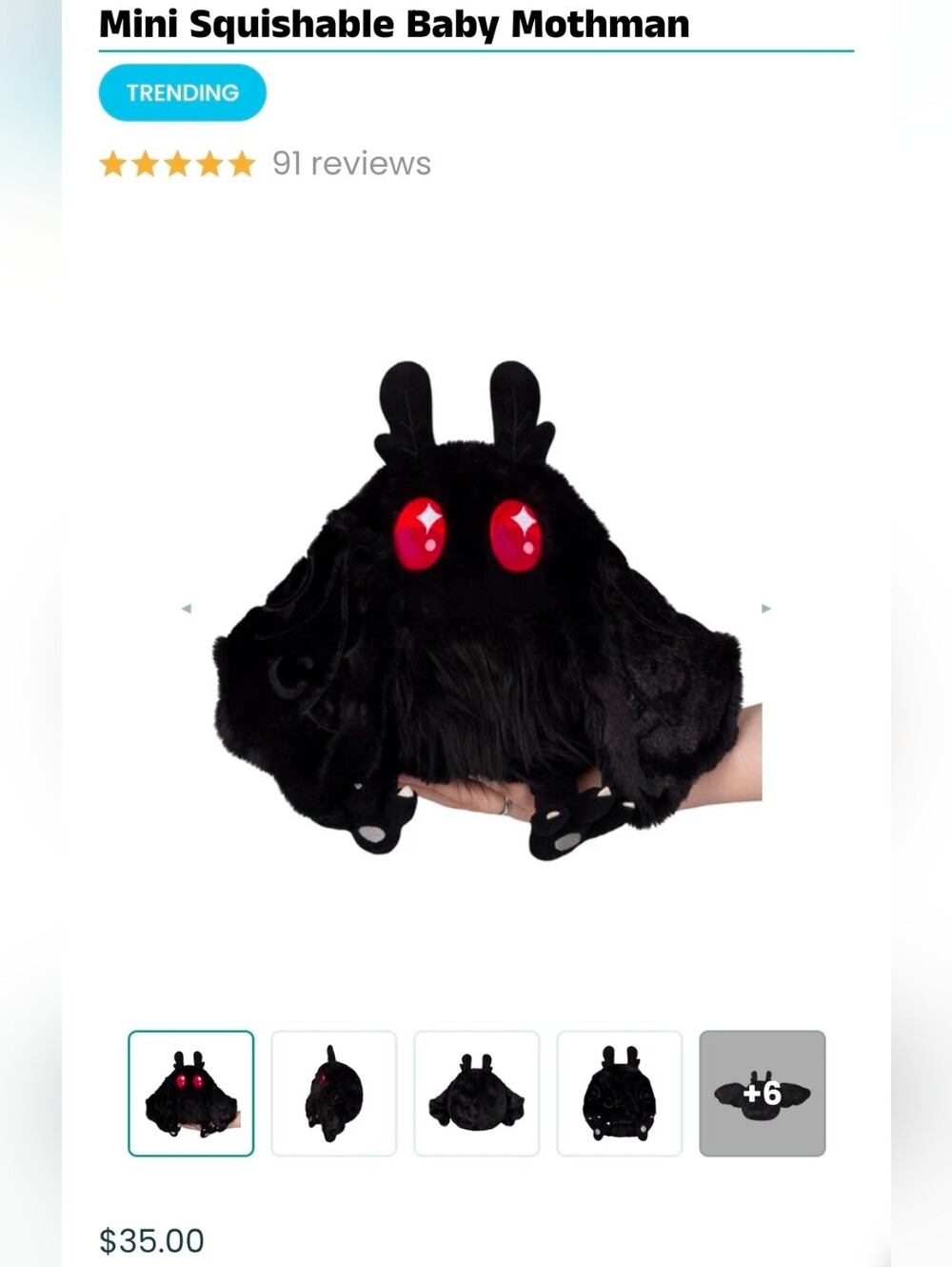 Mini Squishable Baby Mothman
